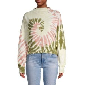 ELEVENPARIS Tie Dye Sweatshirt Mockneck Long Sleeve Casual Comfy Medium Cotton